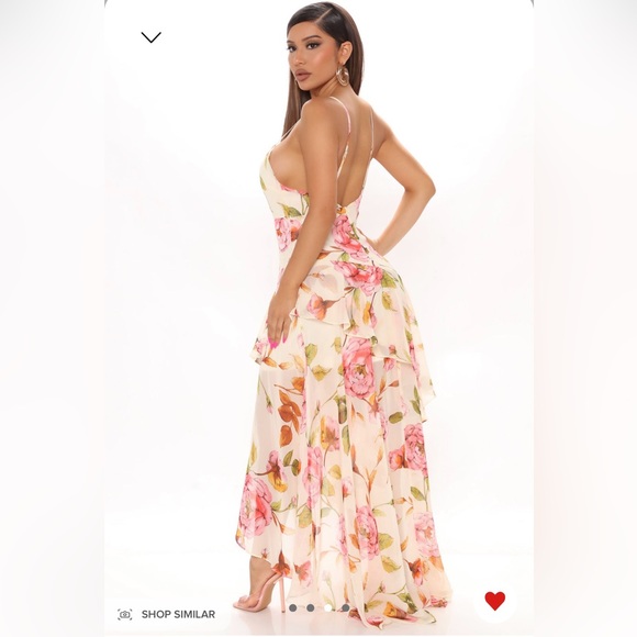Fashion Nova Cream High Low Maxi Dress - Picture 2 of 2